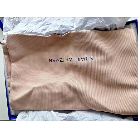 STUART WEITZMAN Women's Sandals Shoes Faux Pearl Block Heels Leather Silver 7 - Picture 8 of 8